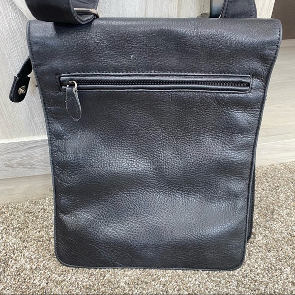 Carlo D' Santi Leather Front Flap Organizer Bag Tote Shoulder Newsboy RARE - Picture 4 of 15